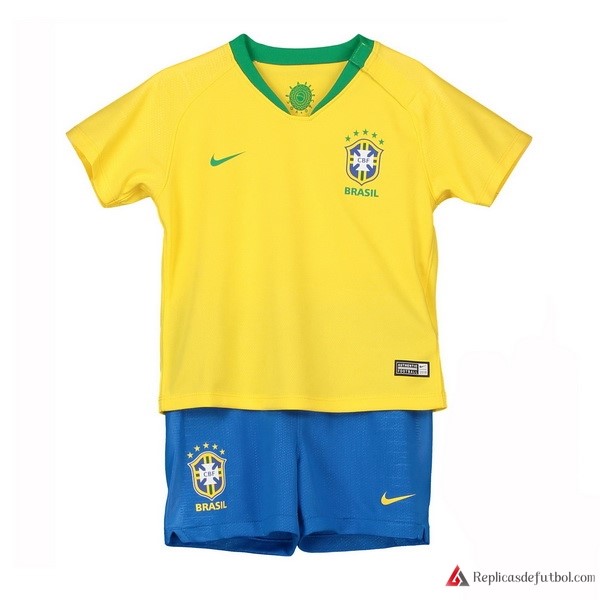 Camiseta Seleccion Brasil Niño Primera equipacións 2018 Amarillo